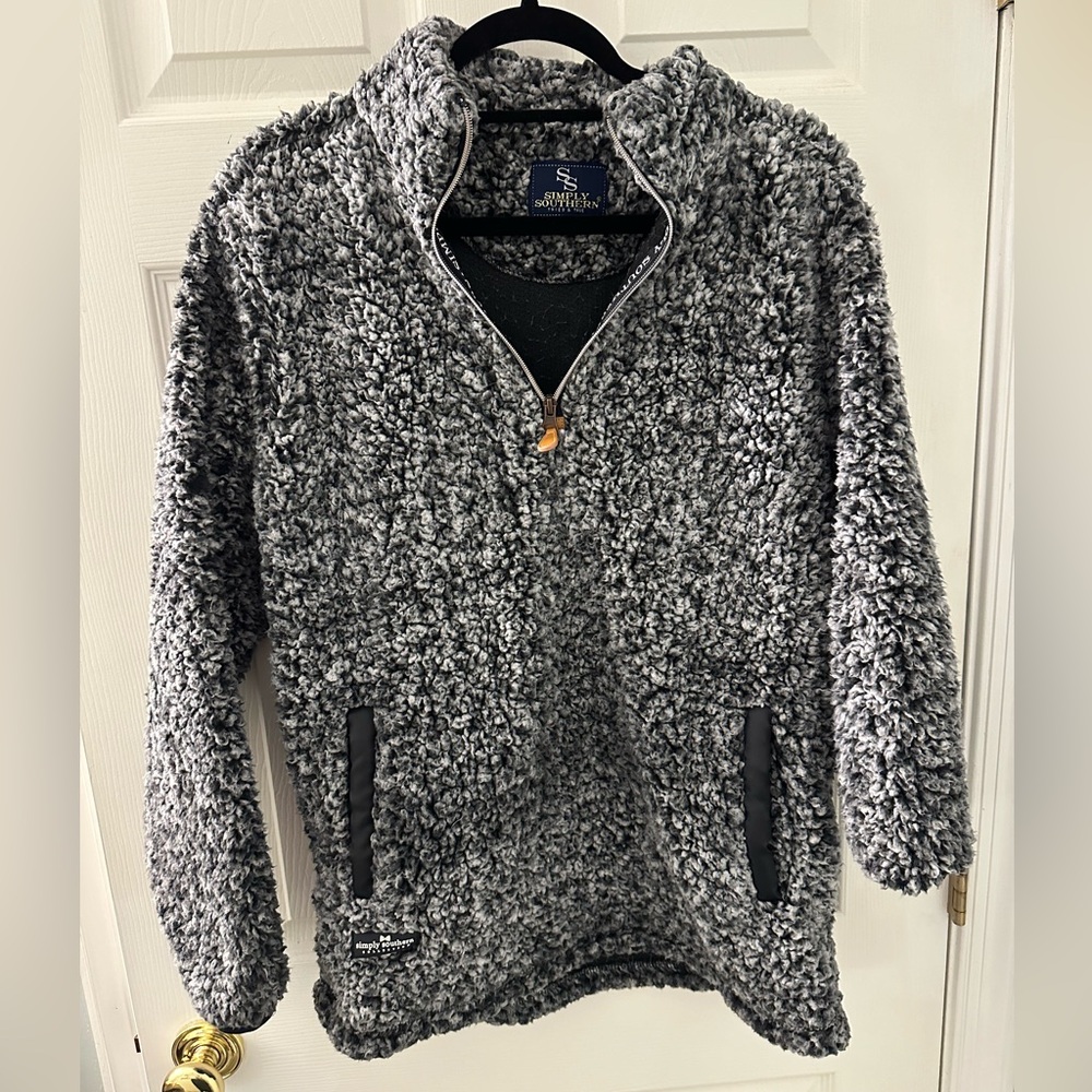 Simply southern grey Sherpa quarter zip